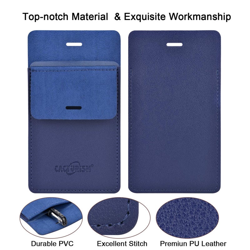 Cacturism Pocket Protector, 4 Pack Premium PU Leather Men Women Pen Holder Pouch Pocket Organizer For Shirts, Lab Coats, Pants - Multi-Purpose-Holds Pens, Pointers, Pencils, Ruler, Tools (Blue 4 Pcs) - Image 4